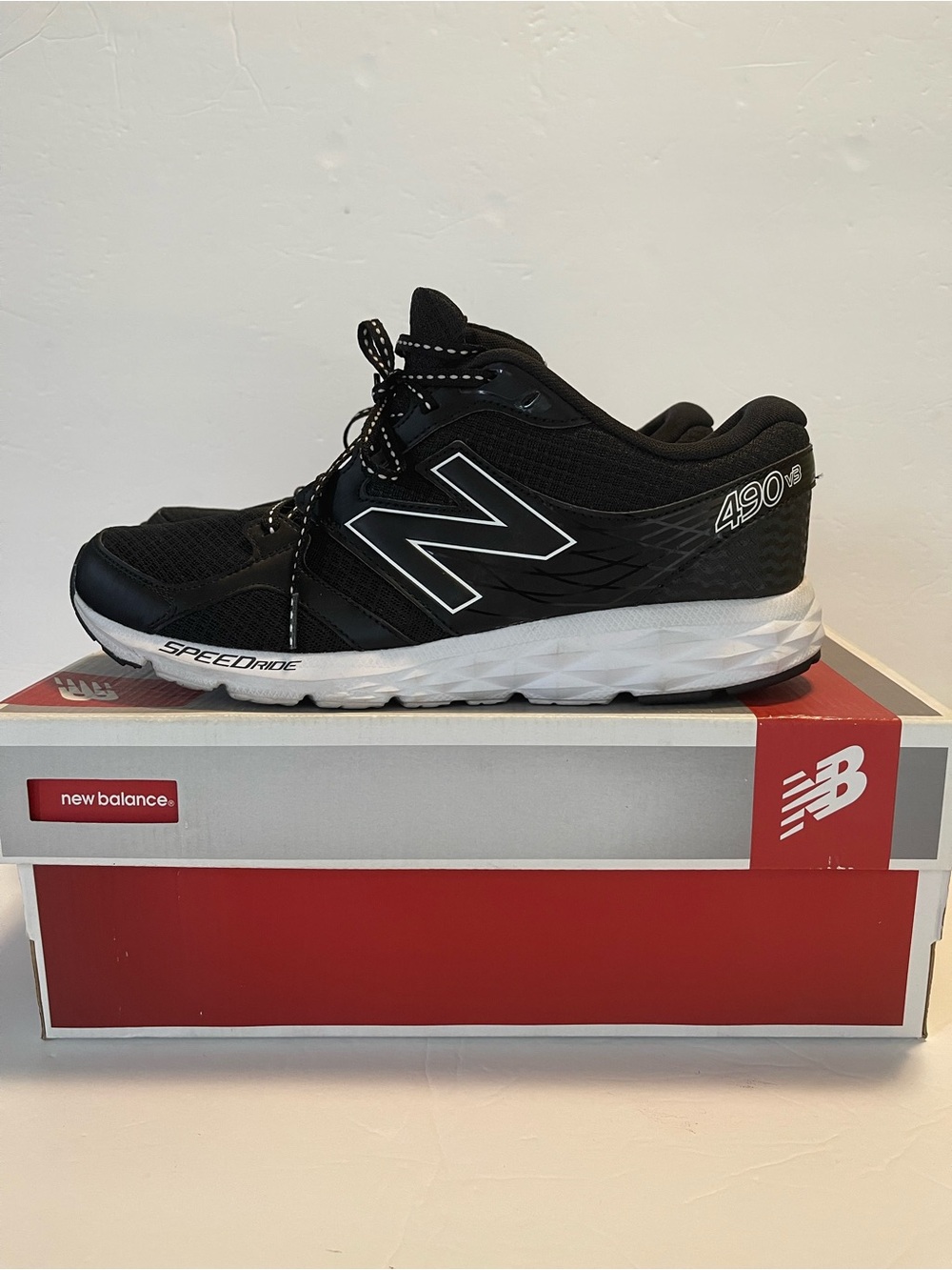New Balance 490v3 Speedride Mens Black Running Shoes Athletic Sneakers Size 11